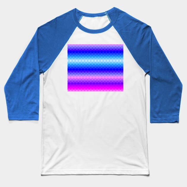 Pink Purple Blue Gradient Scales Baseball T-Shirt by saradaboru